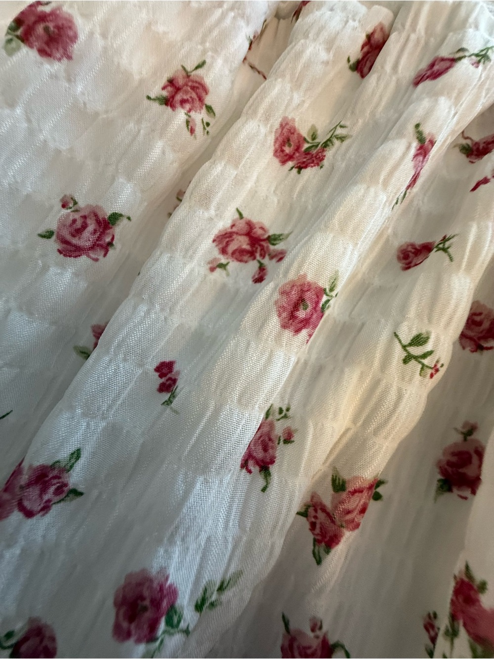 Passport Cream Maxi Skirt with Red Floral Print - Picture 4 of 5